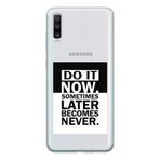 Manitoba Samsung Galaxy A20S Uyumlu Do It Now Tasarımlı Şeffaf Telefon Kılıfı, Çok Renkli