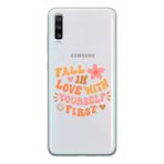 Manitoba Samsung Galaxy A20S Uyumlu Fall In Love Tasarımlı Şeffaf Telefon Kılıfı, Çok Renkli