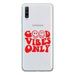 Manitoba Samsung Galaxy A20S Uyumlu Good Vibes Only Tasarımlı Şeffaf Telefon Kılıfı