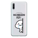 Manitoba Samsung Galaxy A20S Uyumlu İncinmişsin Dedi Tasarımlı Şeffaf Telefon Kılıfı, Çok Renkli