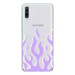 Manitoba Samsung Galaxy A20S Uyumlu Lila Alev Tasarımlı Şeffaf Telefon Kılıfı