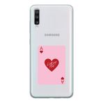 Manitoba Samsung Galaxy A20S Uyumlu Lucky You Kart Tasarımlı Baskılı Şeffaf Telefon Kılıfı