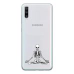 Manitoba Samsung Galaxy A20S Uyumlu Meditasyon Tasarımlı Şeffaf Telefon Kılıfı, Çok Renkli