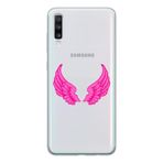 Manitoba Samsung Galaxy A20S Uyumlu Melek Kanadı Tasarımlı Şeffaf Telefon Kılıfı, Çok Renkli