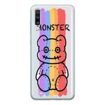 Manitoba Samsung Galaxy A20S Uyumlu Monster Tasarımlı Şeffaf Telefon Kılıfı, Çok Renkli