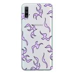 Manitoba Samsung Galaxy A20S Uyumlu Mor Şimşek Tasarımlı Şeffaf Telefon Kılıfı