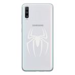 Manitoba Samsung Galaxy A20S Uyumlu Örümcek Logo Tasarımlı Baskılı Şeffaf Telefon Kılıfı