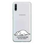 Manitoba Samsung Galaxy A20S Uyumlu Overthinking Tasarımlı Şeffaf Telefon Kılıfı, Çok Renkli