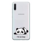 Manitoba Samsung Galaxy A20S Uyumlu Panda Tasarımlı Şeffaf Telefon Kılıfı, Silikon, Çok Renkli