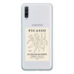 Manitoba Samsung Galaxy A20S Uyumlu Picasso Tasarımlı Şeffaf Telefon Kılıfı, Çok Renkli