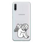 Manitoba Samsung Galaxy A20S Uyumlu Sevimli Melek Tasarımlı Şeffaf Telefon Kılıfı, Çok Renkli
