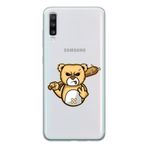 Manitoba Samsung Galaxy A20S Uyumlu Sinirli Ayı Tasarımlı Şeffaf Telefon Kılıfı, Çok Renkli