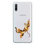 Manitoba Samsung Galaxy A20S Uyumlu Tiger Tasarımlı Şeffaf Telefon Kılıfı, Çok Renkli