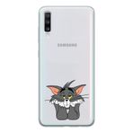Manitoba Samsung Galaxy A20S Uyumlu Tom Tasarımlı Şeffaf Telefon Kılıfı, Çok Renkli