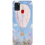Manitoba Samsung Galaxy A21S Uyumlu Baskılı Yumuşak Silikon Telefon Kılıfı, Çiçek Balon Deseni