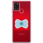 Manitoba Samsung Galaxy A21S Uyumlu Kalp Yara Bandı Tasarımlı Şeffaf Telefon Kılıfı, Çok Renkli