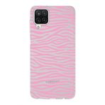 Manitoba Samsung Galaxy A22/M22/M32 ile Uyumlu Zebra Desen Tasarımlı Baskılı Şeffaf Telefon Kılıfı, Pembe