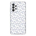 Manitoba Samsung Galaxy A23 ile Uyumlu Baskılı Yumuşak Silikon Şeffaf Telefon Kılıfı, Mavi Çiçek Deseni
