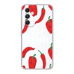 Manitoba Samsung Galaxy A25 ile Uyumlu Baskılı Yumuşak Silikon Şeffaf Telefon Kılıfı, Biber Deseni