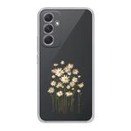 Manitoba Samsung Galaxy A25 ile Uyumlu Baskılı Yumuşak Silikon Şeffaf Telefon Kılıfı, Papatya Deseni