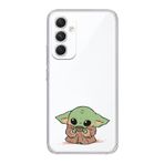 Manitoba Samsung Galaxy A25 Uyumlu Baby Yoda Tasarımlı Şeffaf Telefon Kılıfı, Silikon, Çok Renkli