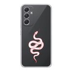 Manitoba Samsung Galaxy A25 Uyumlu Baskılı Yumuşak Silikon Şeffaf Telefon Kılıfı, Kırmızı Yılan Deseni