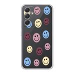 Manitoba Samsung Galaxy A25 Uyumlu Baskılı Yumuşak Silikon Şeffaf Telefon Kılıfı, Smiley Desen