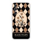 Manitoba Samsung Galaxy A25 Uyumlu Black Tulips Tasarımlı Şeffaf Telefon Kılıfı
