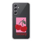 Manitoba Samsung Galaxy A25 Uyumlu Cherry Tasarımlı Baskılı Şeffaf Telefon Kılıfı