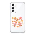 Manitoba Samsung Galaxy A25 Uyumlu Fall In Love Tasarımlı Şeffaf Telefon Kılıfı, Çok Renkli