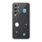 Manitoba Samsung Galaxy A25 Uyumlu Gezegenler Tasarımlı Şeffaf Telefon Kılıfı, Çok Renkli