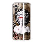 Manitoba Samsung Galaxy A25 Uyumlu Medusa Tasarımlı Şeffaf Telefon Kılıfı, Çok Renkli