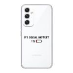 Manitoba Samsung Galaxy A25 Uyumlu My Social Battery Tasarımlı Şeffaf Telefon Kılıfı