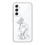 Manitoba Samsung Galaxy A25 Uyumlu Soyut Sanat Tasarımlı Şeffaf Telefon Kılıfı, Silikon, Çok Renkli
