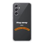 Manitoba Samsung Galaxy A25 Uyumlu Stay Away Tasarımlı Şeffaf Telefon Kılıfı, Silikon, Çok Renkli