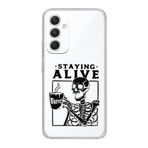 Manitoba Samsung Galaxy A25 Uyumlu Staying Alive Tasarımlı Şeffaf Telefon Kılıfı