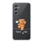 Manitoba Samsung Galaxy A25 Uyumlu Take Risk Tasarımlı Şeffaf Telefon Kılıfı, Çok Renkli