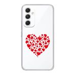 Manitoba Samsung Galaxy A26 ile Uyumlu Baskılı Yumuşak Silikon Şeffaf Telefon Kılıfı, Kalp Deseni