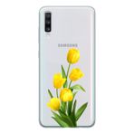 Manitoba Samsung Galaxy A30S/A50/A50S Uyumlu Baskılı Yumuşak Silikon Şeffaf Telefon Kılıfı, Sarı Çiçek Desen