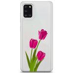 Manitoba Samsung Galaxy A31 ile Uyumlu Baskılı Yumuşak Silikon Şeffaf Telefon Kılıfı, Çiçek Desen