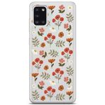 Manitoba Samsung Galaxy A31 ile Uyumlu Baskılı Yumuşak Silikon Şeffaf Telefon Kılıfı, Çiçek Deseni