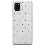 Manitoba Samsung Galaxy A31 ile Uyumlu Baskılı Yumuşak Silikon Şeffaf Telefon Kılıfı, Mor Kalp Deseni
