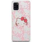 Manitoba Samsung Galaxy A31 ile Uyumlu Hello Kitty Tasarımlı Baskılı Şeffaf Telefon Kılıfı