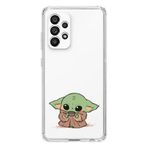 Manitoba Samsung Galaxy A32 ile Uyumlu Baby Yoda Tasarımlı Şeffaf Telefon Kılıfı, Çok Renkli