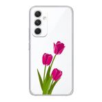 Manitoba Samsung Galaxy A34 ile Uyumlu Baskılı Yumuşak Silikon Şeffaf Telefon Kılıfı, Çiçek Desen