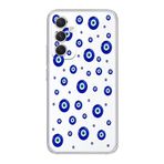 Manitoba Samsung Galaxy A34 ile Uyumlu Baskılı Yumuşak Silikon Şeffaf Telefon Kılıfı, Nazar Boncuğu Deseni