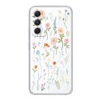 Manitoba Samsung Galaxy A35 Uyumlu Baskılı Yumuşak Silikon Şeffaf Telefon Kılıfı, Çiçek Deseni