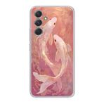 Manitoba Samsung Galaxy A35 Uyumlu Baskılı Yumuşak Silikon Şeffaf Telefon Kılıfı, Pembe Desen