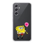 Manitoba Samsung Galaxy A35 Uyumlu SpongeBob Tasarımlı Baskılı Şeffaf Silikon Telefon Kılıfı