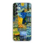Manitoba Samsung Galaxy A35 Uyumlu Van Gogh Kolaj Tasarımlı Şeffaf Telefon Kılıfı, Çok Renkli